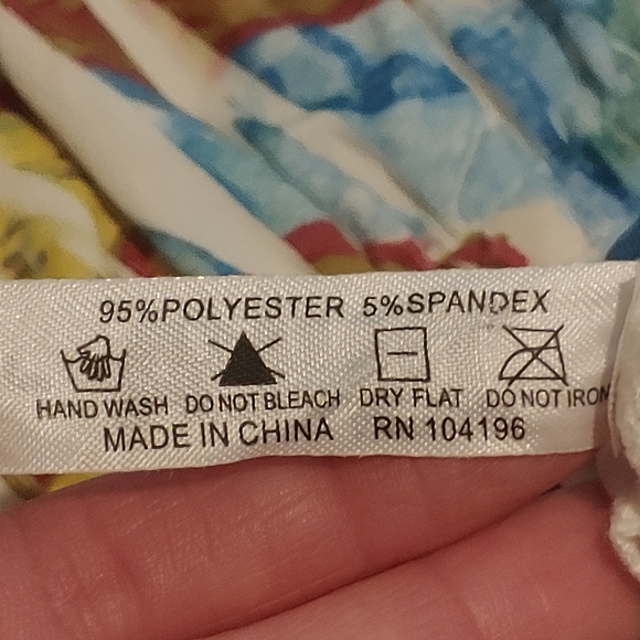 Womens DNLA SPORT Dress Smocked Strapless Floral Beach Vacation Resort SZ Large - Picture 8 of 8